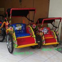 becak mini lucu dan unik cocok untuk wahana permainan anak